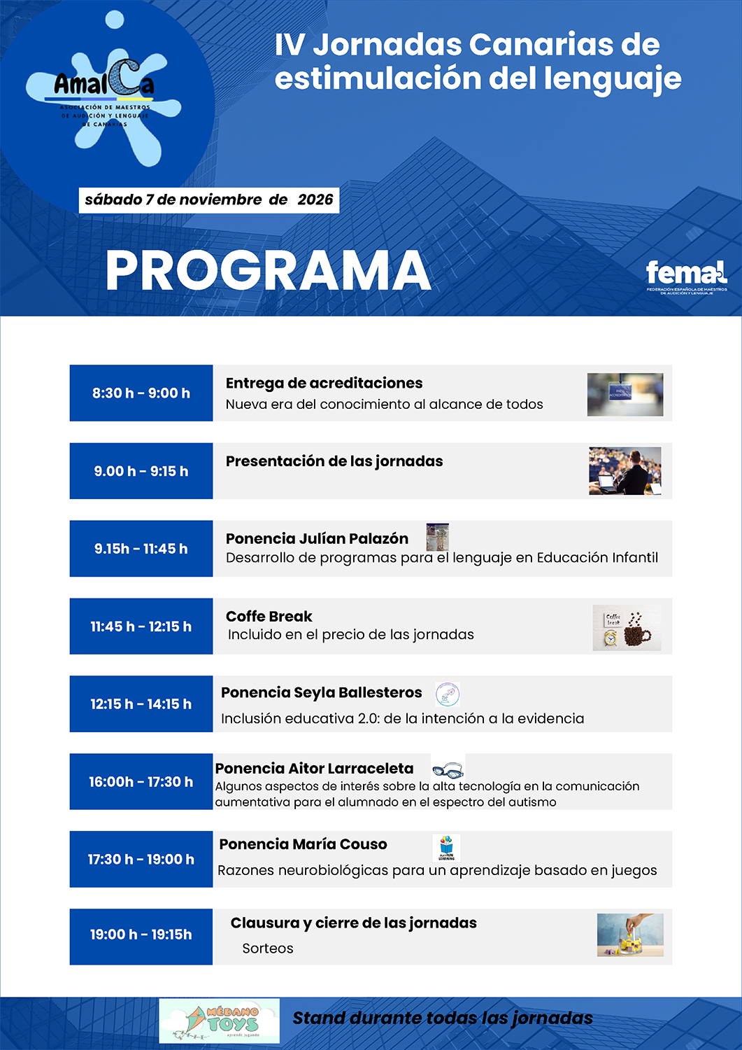 PROGRAMA IV Jornadas canarias estimulacion lenguaje AMALCA